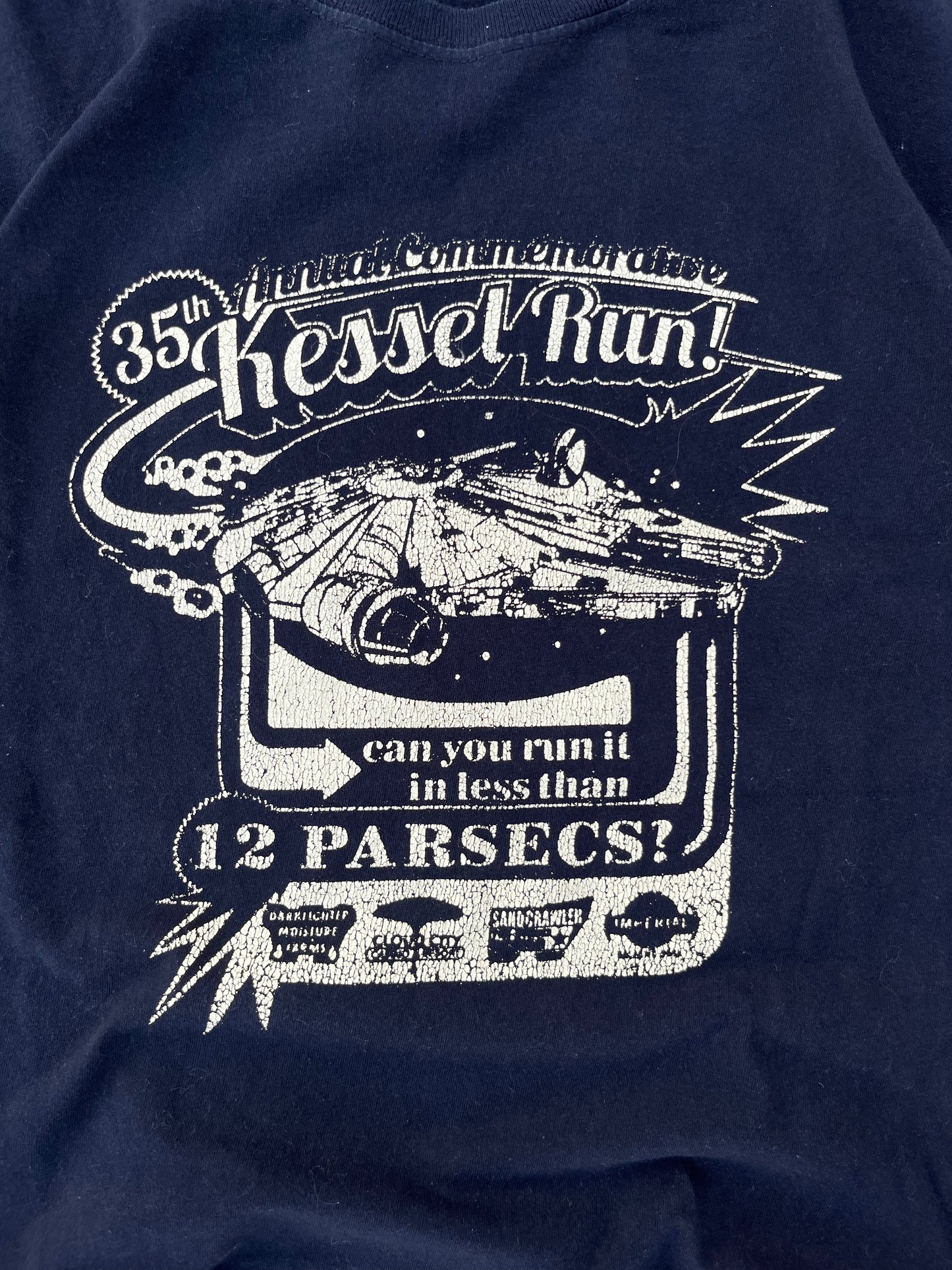 Vintage Spaceship Kessel Run Graphic Black Tee (M)