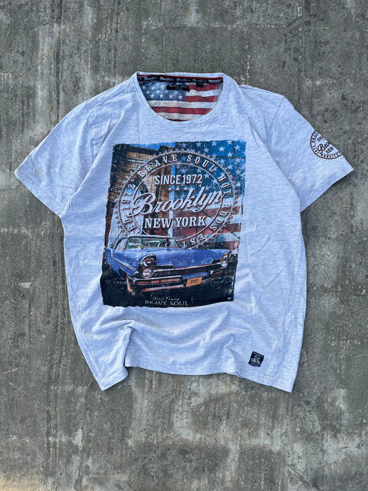 Vintage BraveSoul Brooklyn Newyork Classic Car Retro Tee (M)