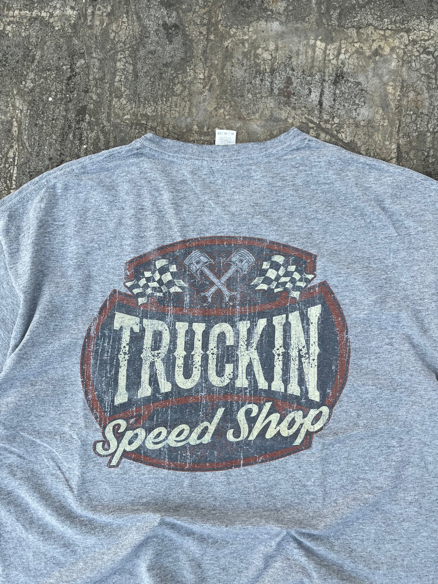 Vintage Truckin Speed Shop Racing Mechanic Tee Super Baggy (L)