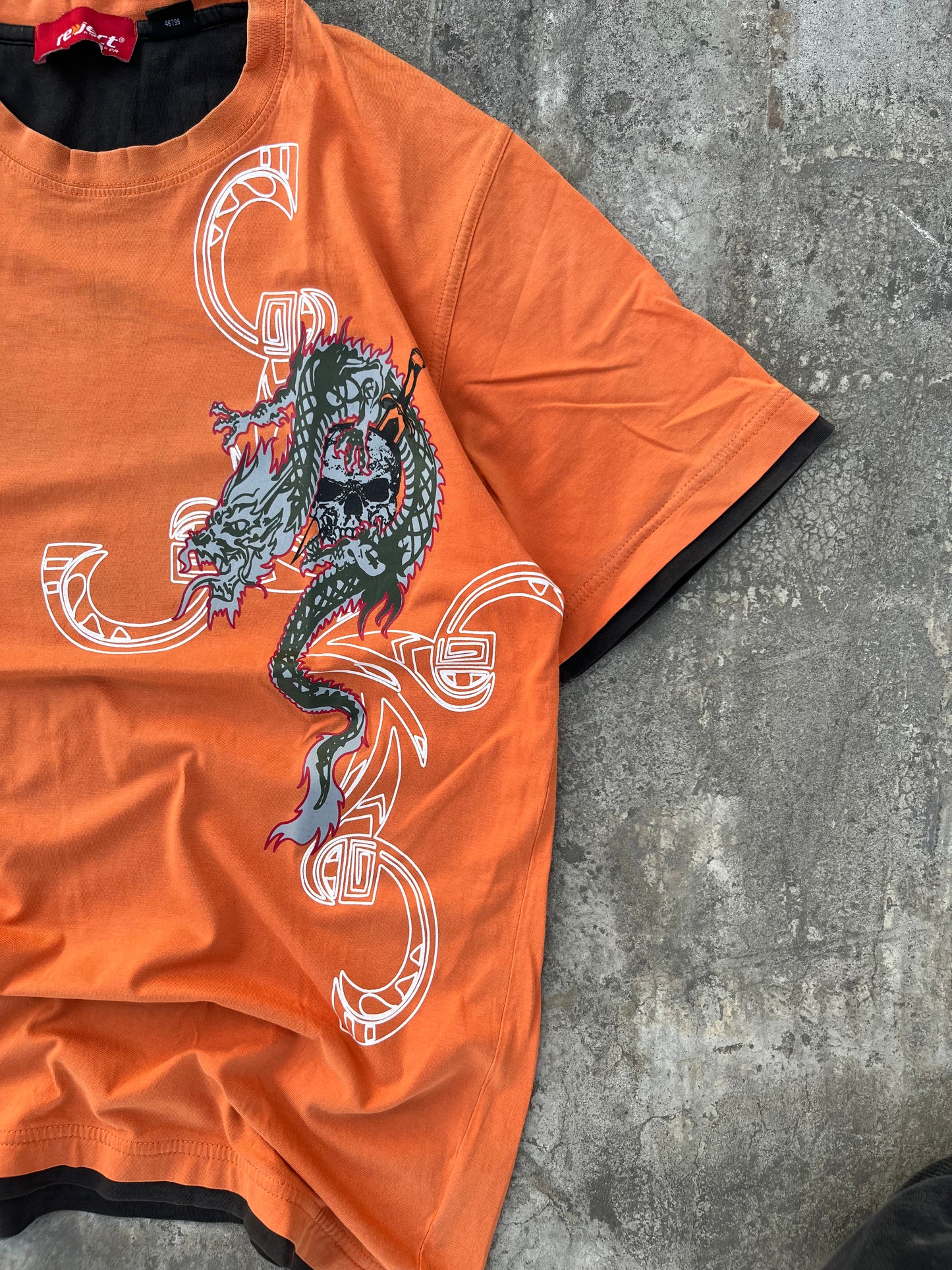 Reject Orange Dragon Graphic Tee (M)