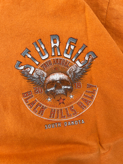 Vintage Sturgis Motorcycle Rally Skull Graphic Tee (M/L)