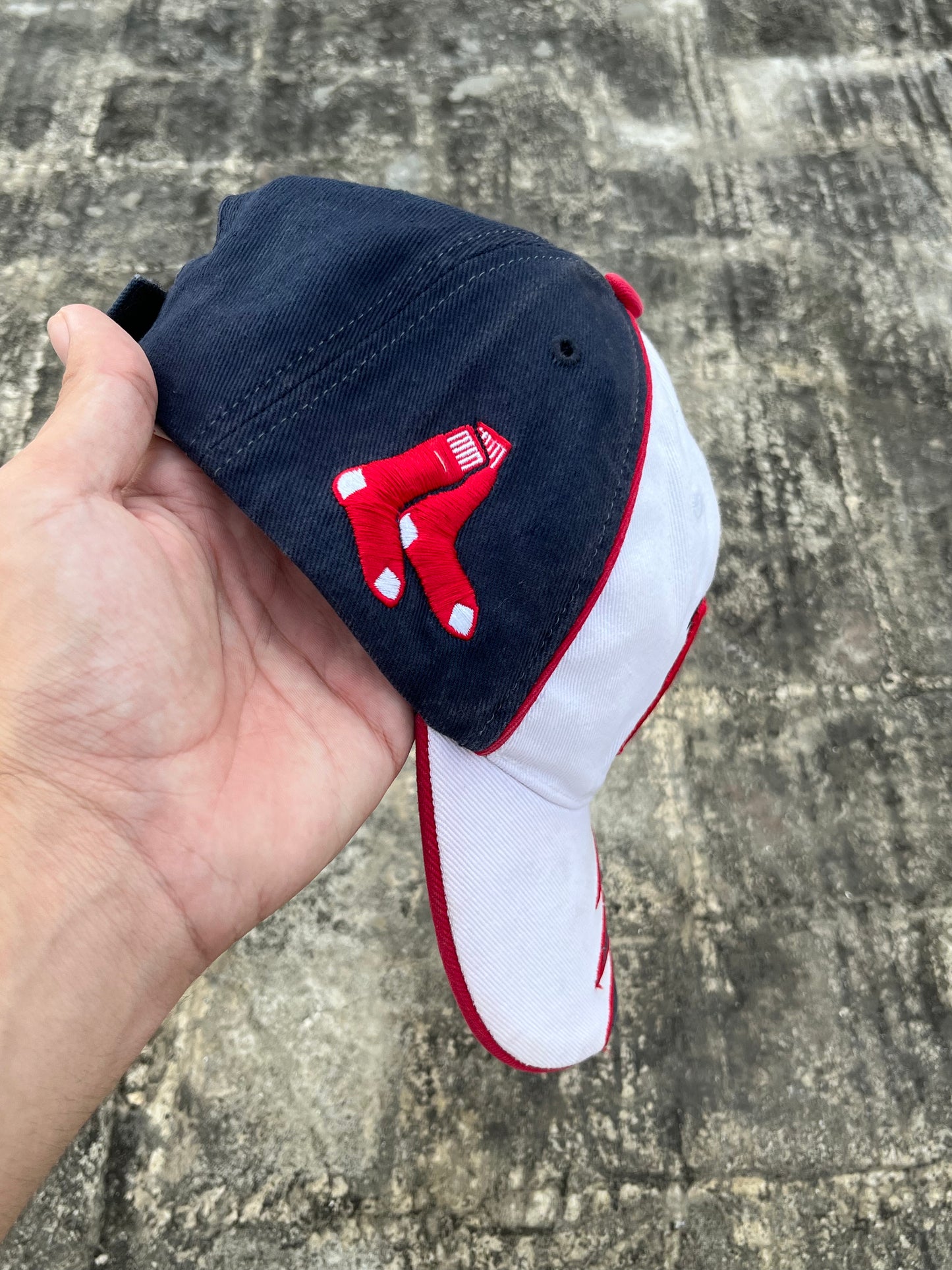 Vintage MLB Boston Red Sox Embroidery White/Blue Cap