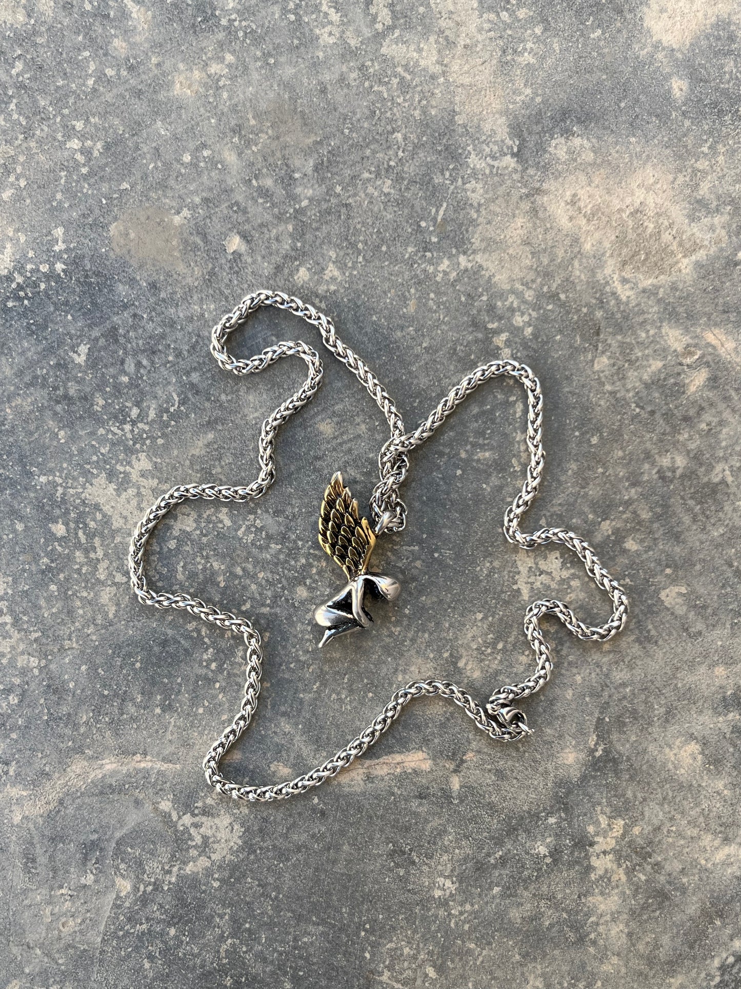 Vintage Golden Wings Angel Pendant