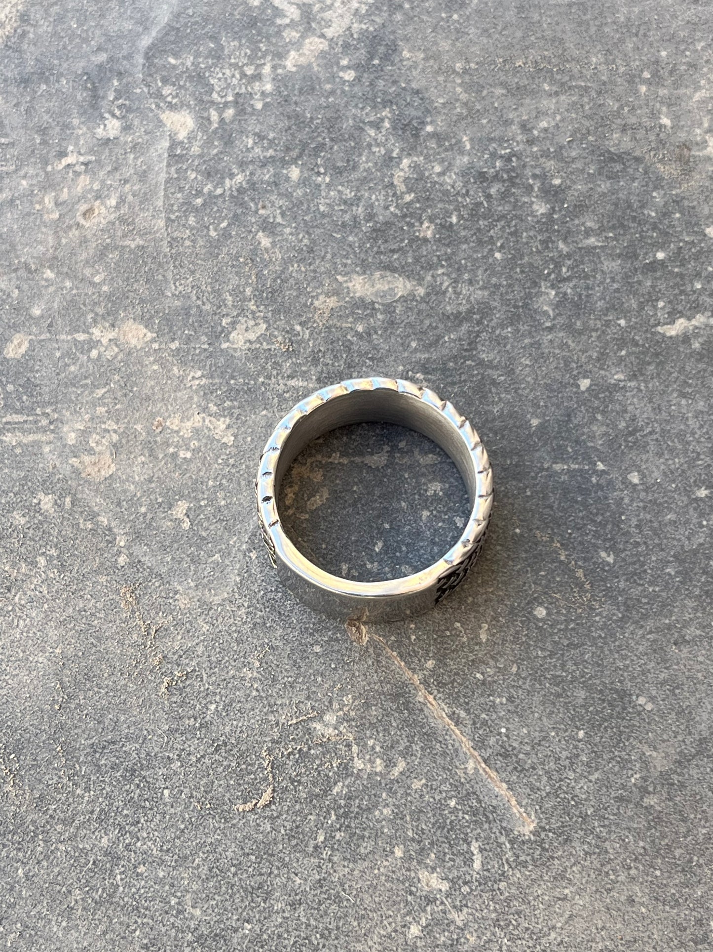 Vintage Texturized Engraving Ring