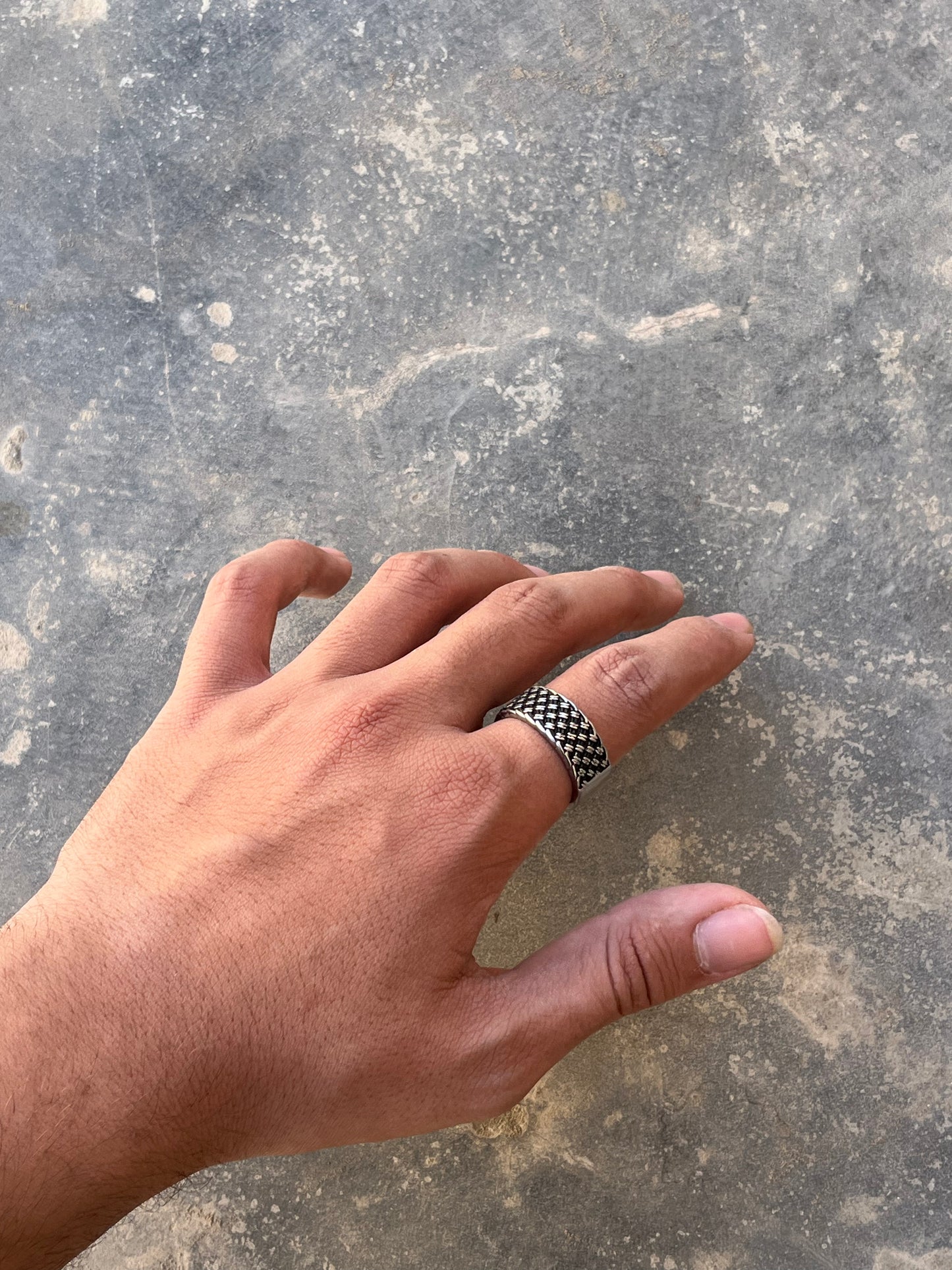 Vintage Texturized Engraving Ring