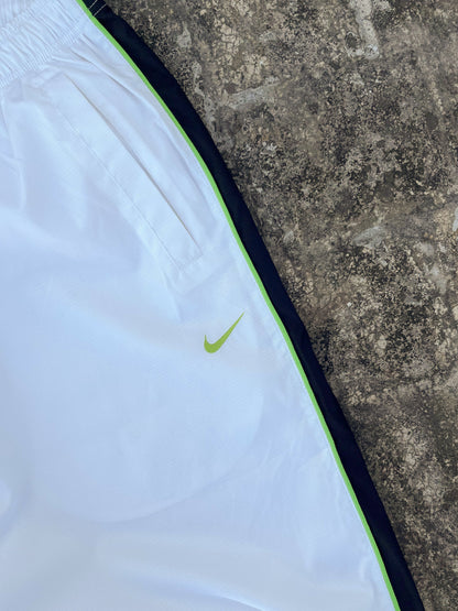Vintage Nike White - Green Stripes Trackpants (L)