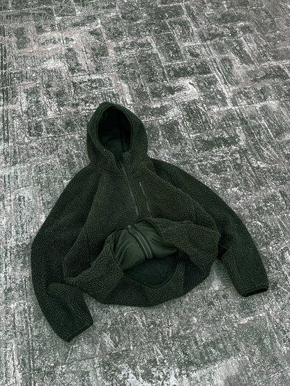 Uniqlo Dark Green Hooded Fleece Jacket (L)