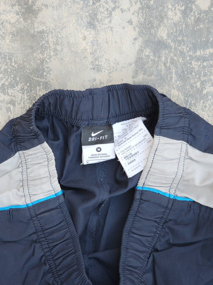 Vintage Nike Dri-Fit Dark Blue-White Trackpants (S)