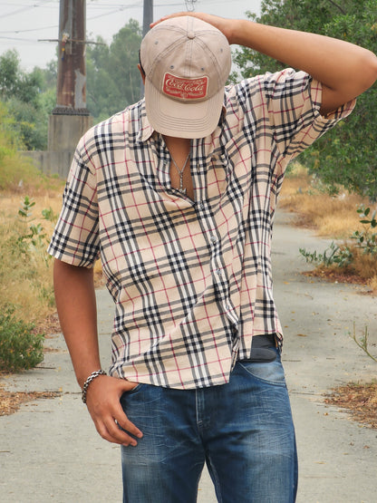 Vintage Burberry Boxy Tee (L) ( Extremely Rare )