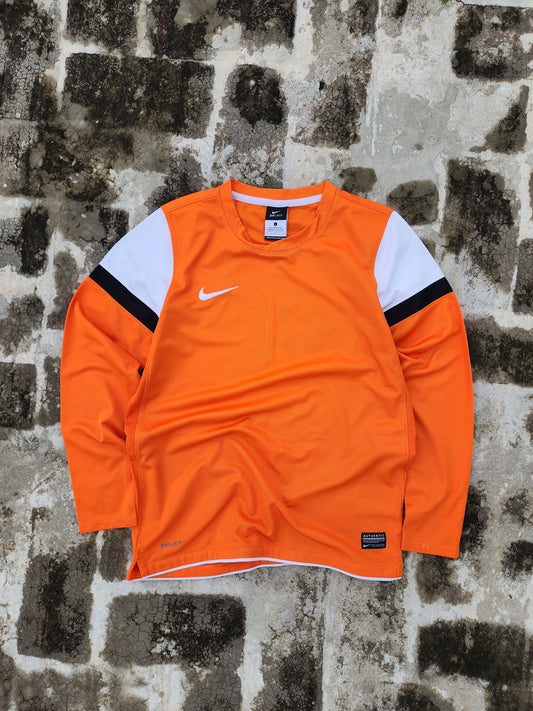 Nike Dri Fit Orange Full Sleeves Jersey (XS)