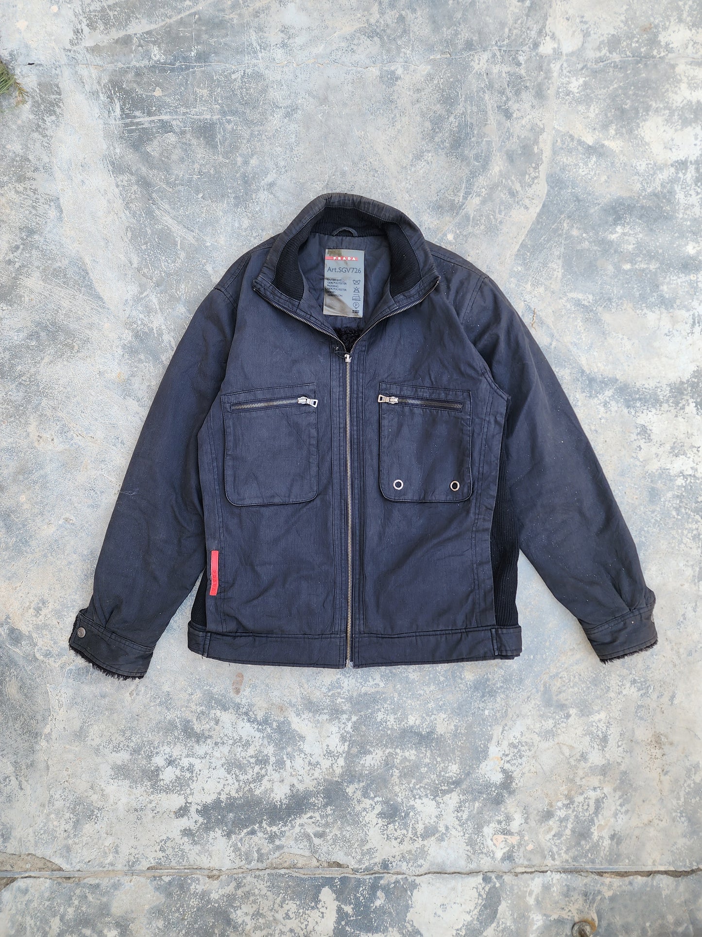 Vintage Prada Black Texturized Double Pocket Jacket (M/L)