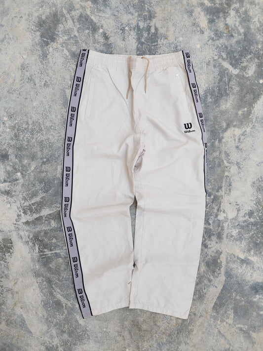 Vintage Wilson Off White Logo Stripe Trackpants (M)