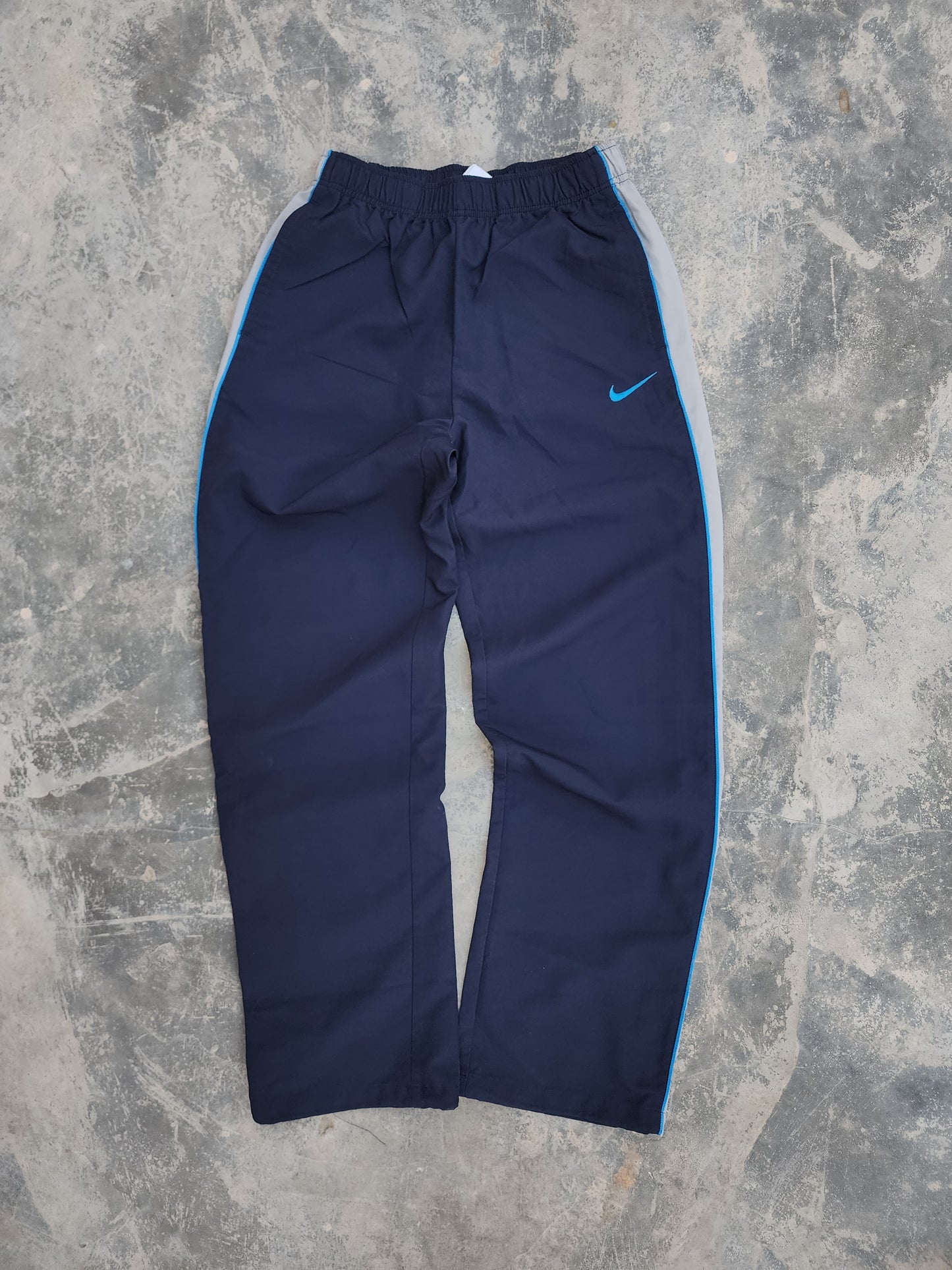 Vintage Nike Dri-Fit Dark Blue-White Trackpants (S)