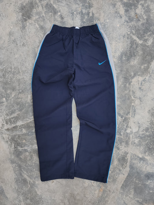 Vintage Nike Dri-Fit Dark Blue-White Trackpants (S)