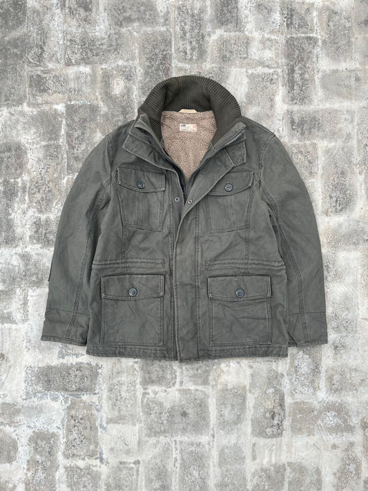 Vintage SuperHeavy Rugged Workwear North Coast Green Long Jacket (L/XL)