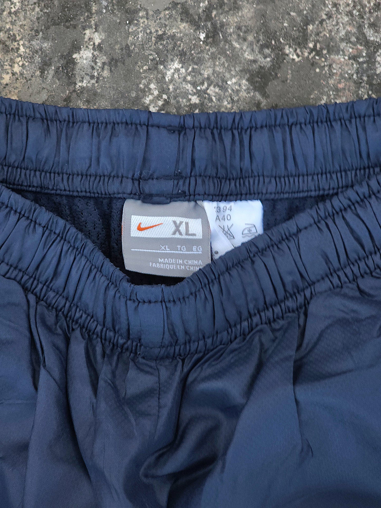 Vintage Nike Dark Blue Striped Flared Trackpants (M)