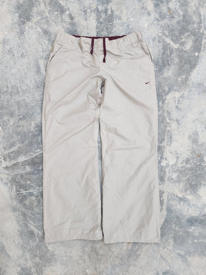 Vintage Nike Beige - Maroon Stormfit Baggy Flared Trackpants (S)