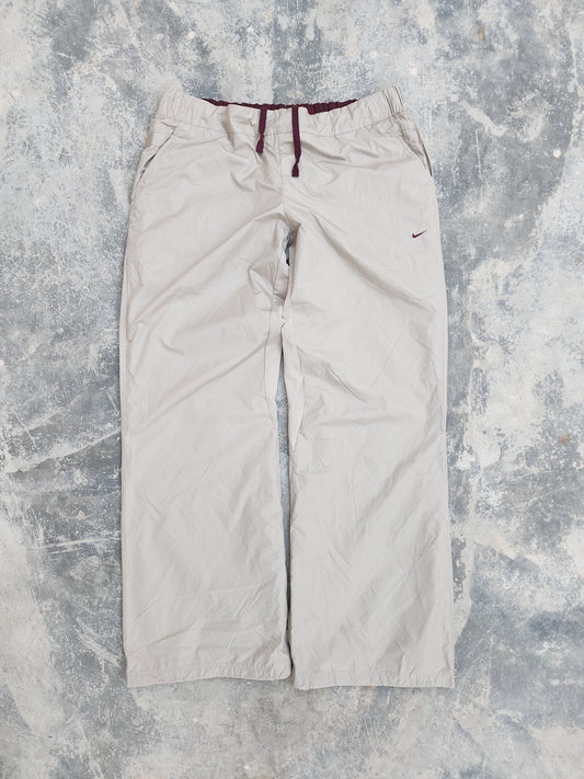 Vintage Nike Beige - Maroon Stormfit Baggy Flared Trackpants (S)