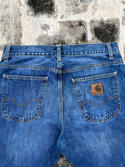 Carrhart Denim Straight Relaxed Fit Workwear Jeans (32) ( Rare )