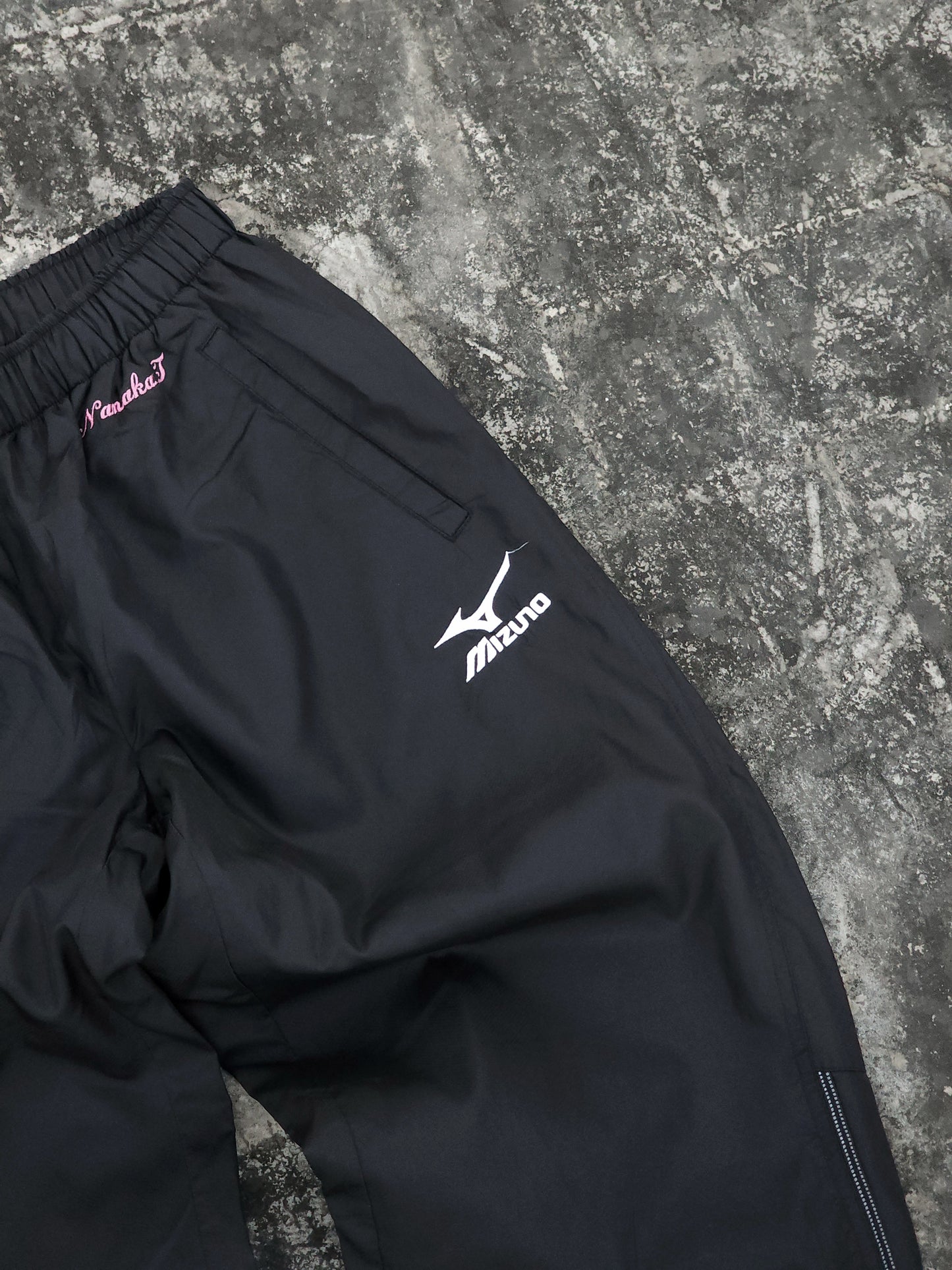 Vintage Mizuno Black - Pink Baggy Trackpants (S)