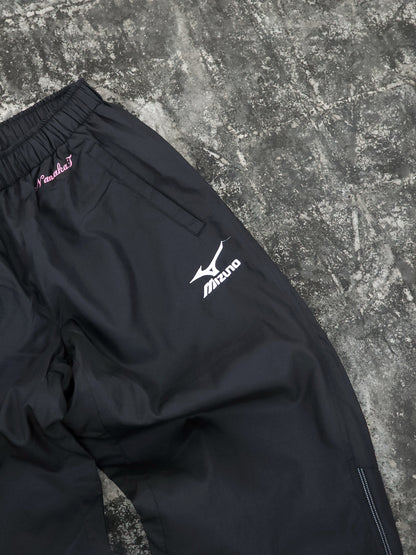 Vintage Mizuno Black - Pink Baggy Trackpants (S)