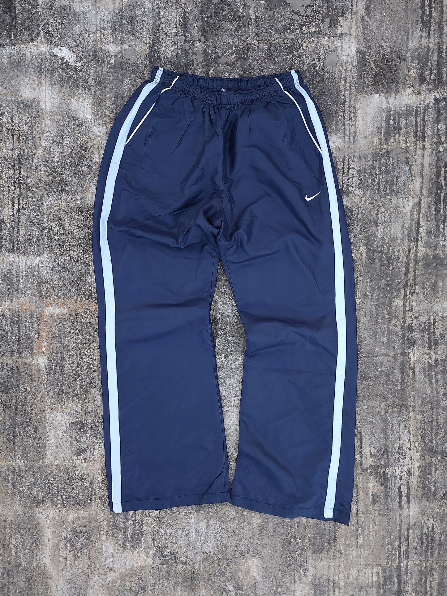Vintage Nike Dark Blue Striped Flared Trackpants (M)