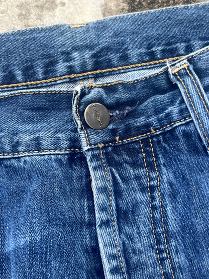 Carrhart Denim Straight Relaxed Fit Workwear Jeans (32) ( Rare )