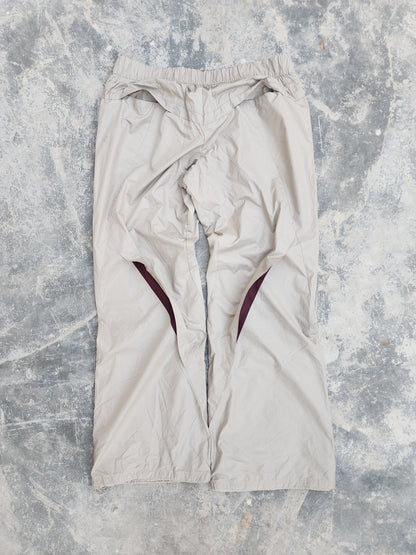 Vintage Nike Beige - Maroon Stormfit Baggy Flared Trackpants (S)