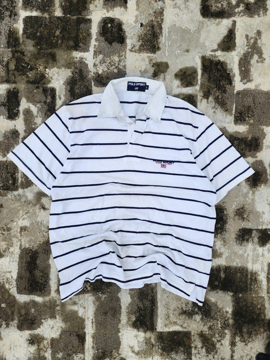 Vintage White Ralph Lauren Polo Sport Shirt (L)