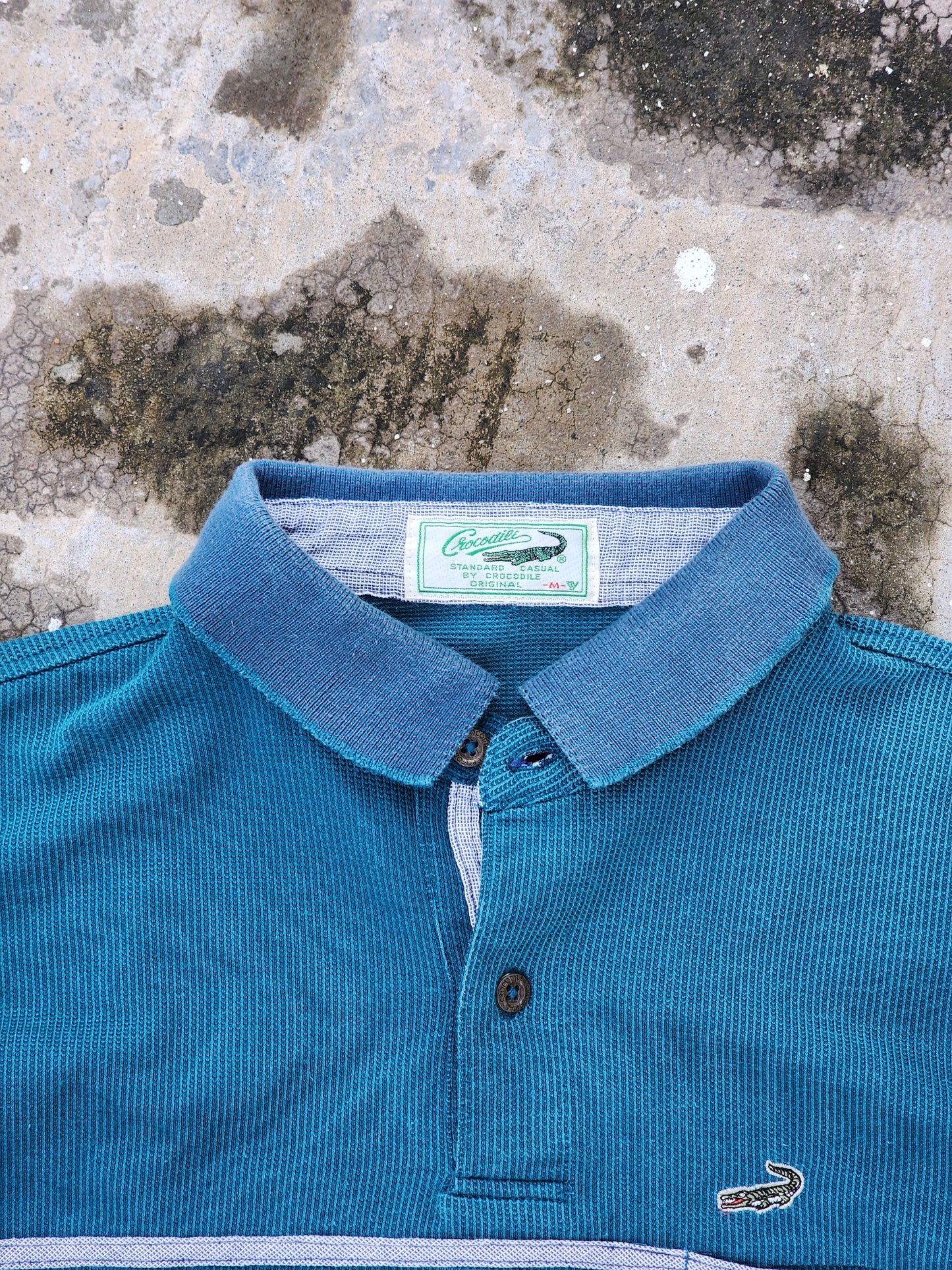 Vintage Crocodile Polo Shirt Boxy Crop Fit (S)