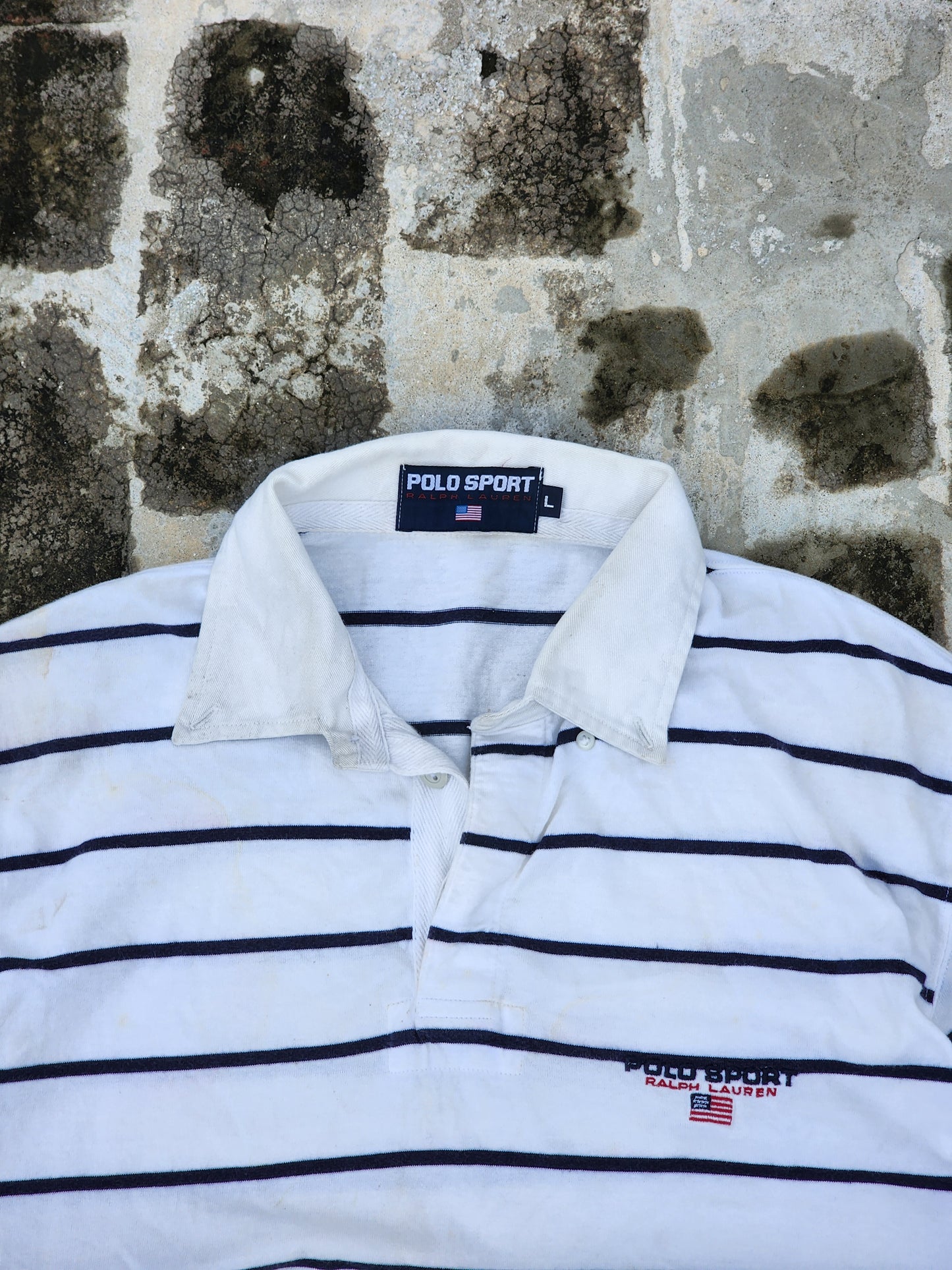 Vintage White Ralph Lauren Polo Sport Shirt (L)