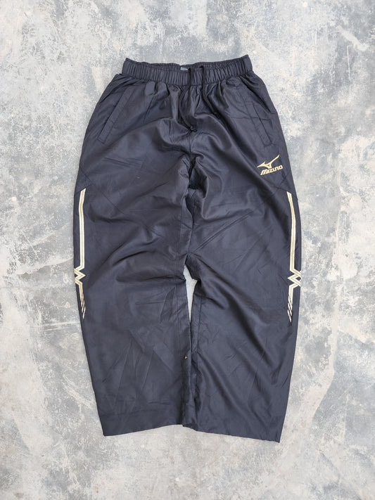 Vintage Mizuno Black - Gold Baggy Trackpants (S)