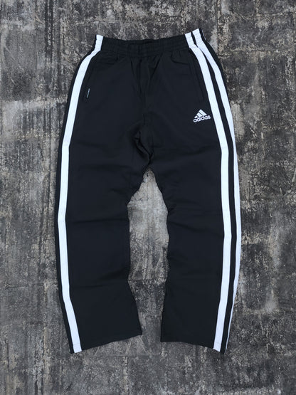 Adidas Black - White Stripes Baggy Trackpants (S/M)