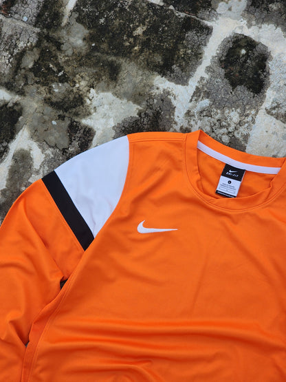Nike Dri Fit Orange Full Sleeves Jersey (XS)