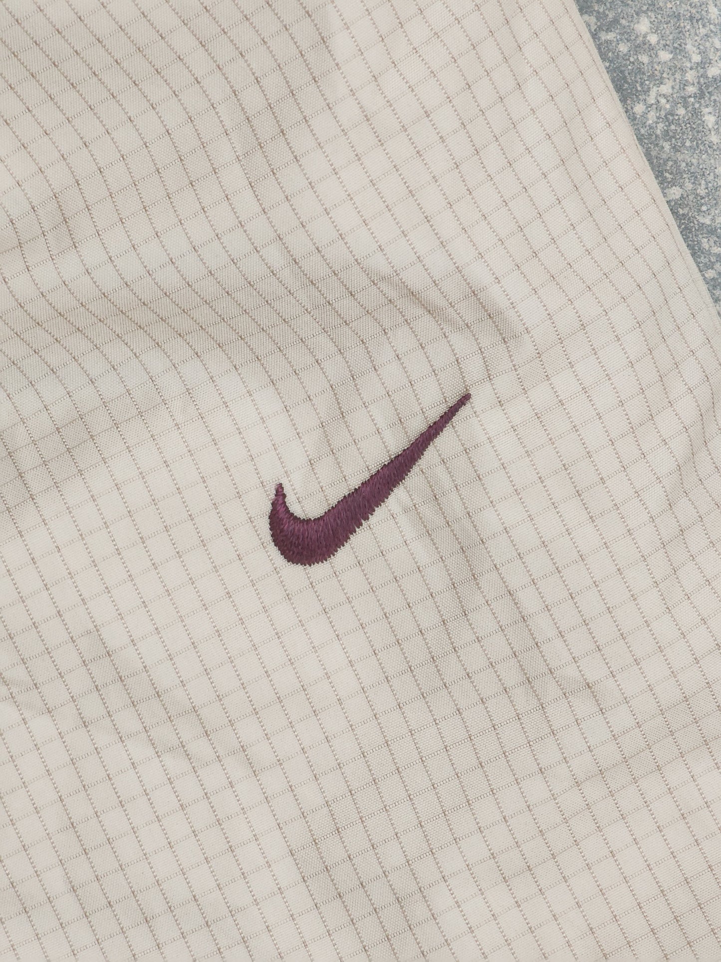 Vintage Nike Beige - Maroon Stormfit Baggy Flared Trackpants (S)