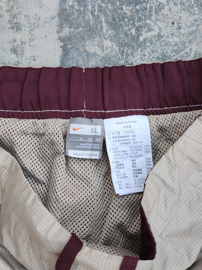 Vintage Nike Beige - Maroon Stormfit Baggy Flared Trackpants (S)