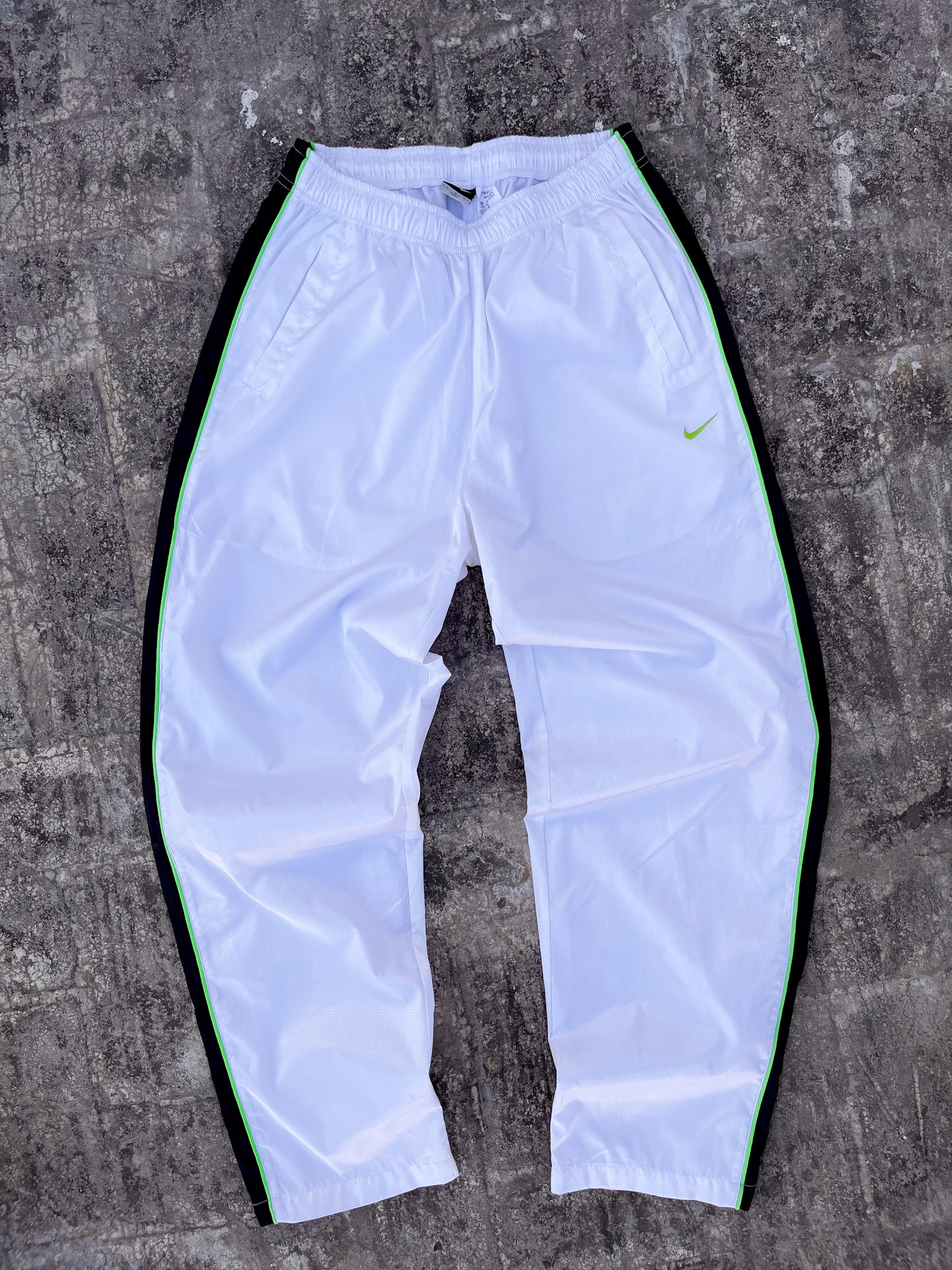 Vintage Nike White - Green Stripes Trackpants (L)