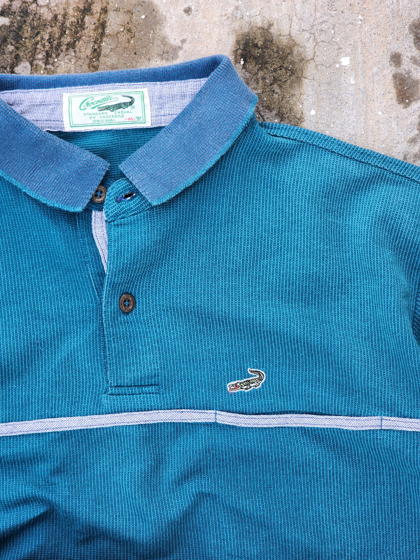 Vintage Crocodile Polo Shirt Boxy Crop Fit (S)